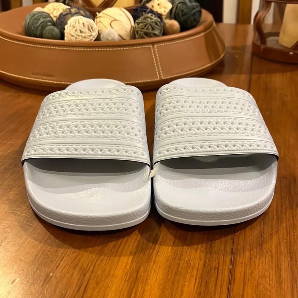 Adidas Adilette slides sandals new shoes blue flip flop Italy BA7539 Mens Size 4
